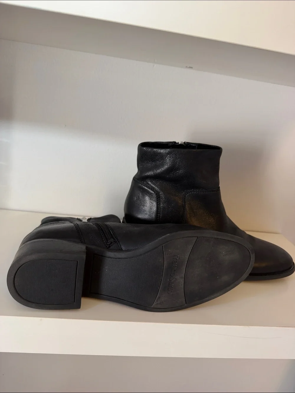 Franco Sarto Black Leather Chukka Ankle Boots